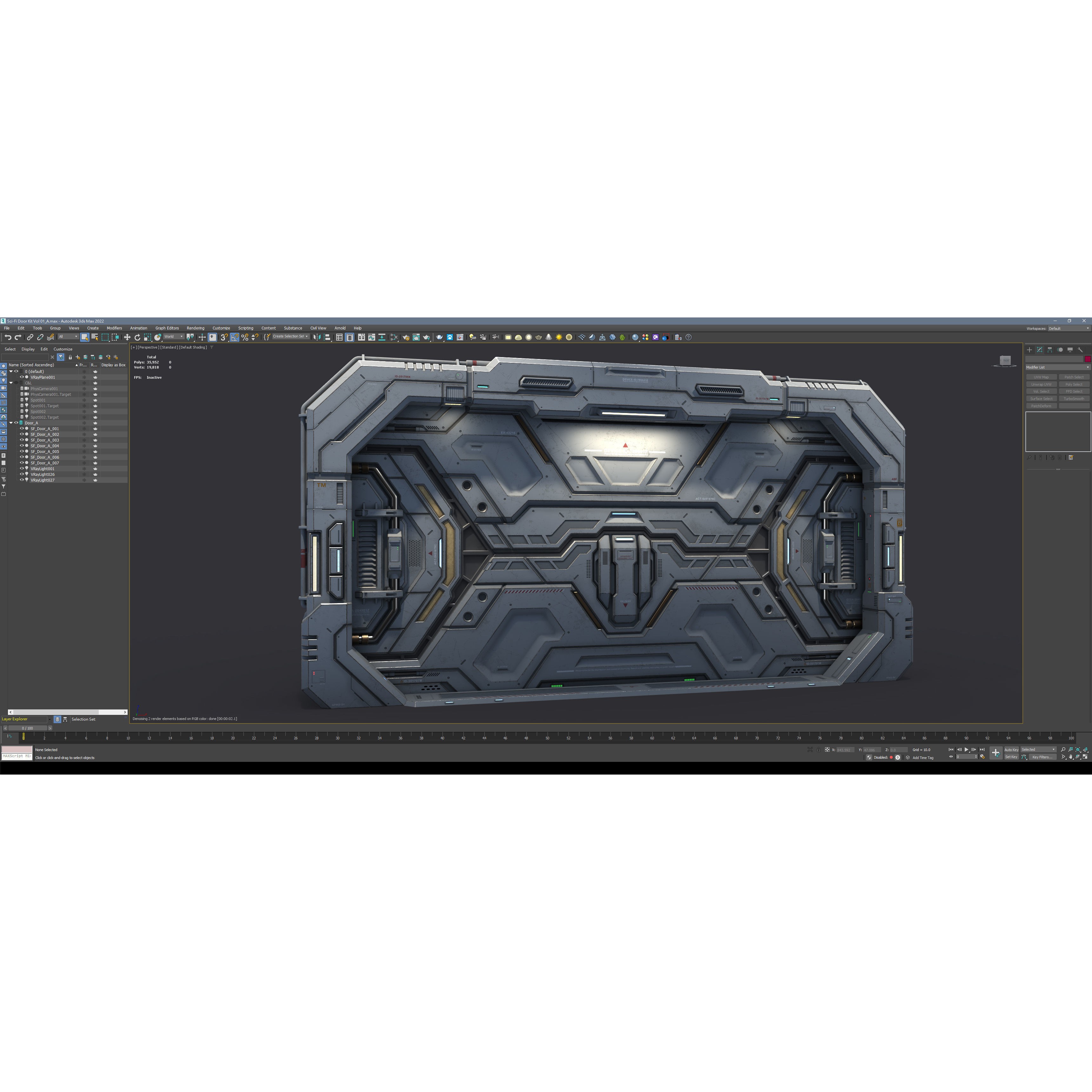 Sci-Fi Door Kit Vol 1 - Low-Poly Game-Ready 3D Model - View 32