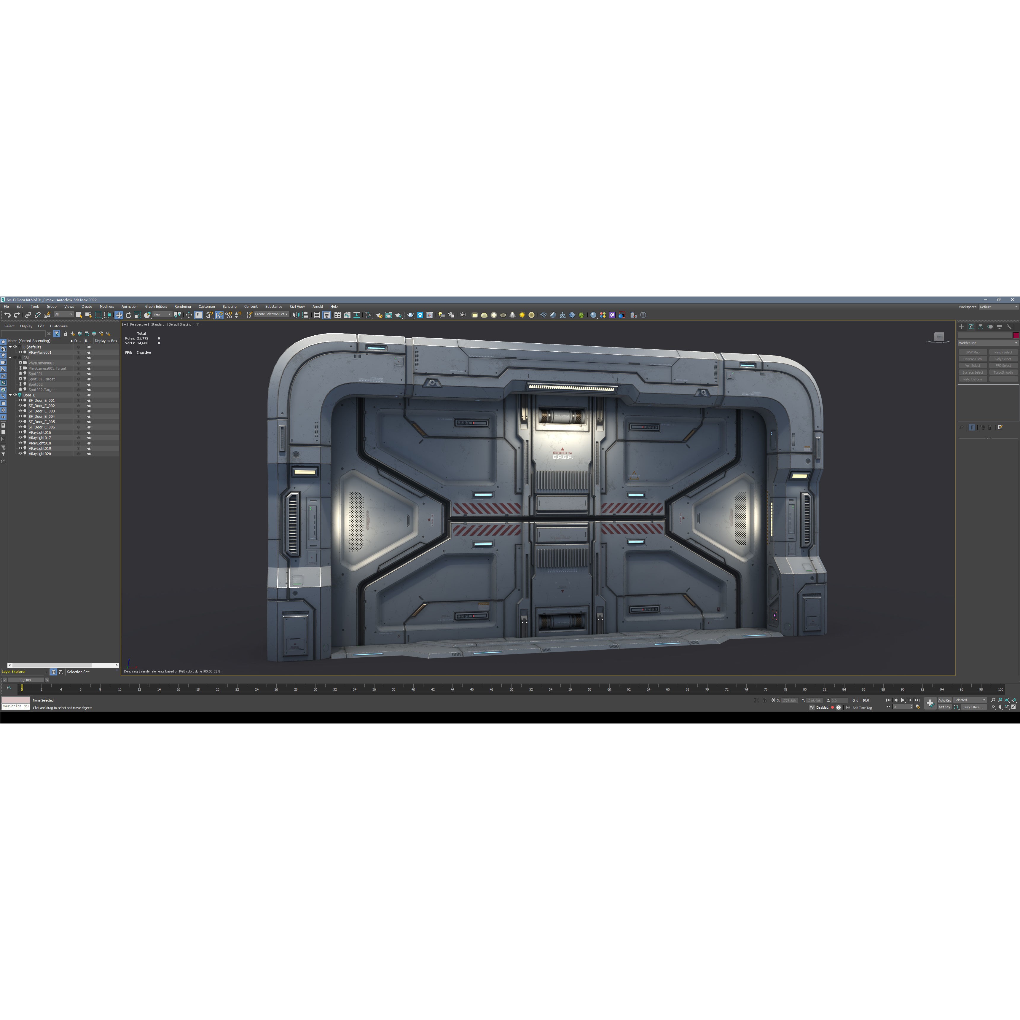 Sci-Fi Door Kit Vol 1 - Low-Poly Game-Ready 3D Model - View 35