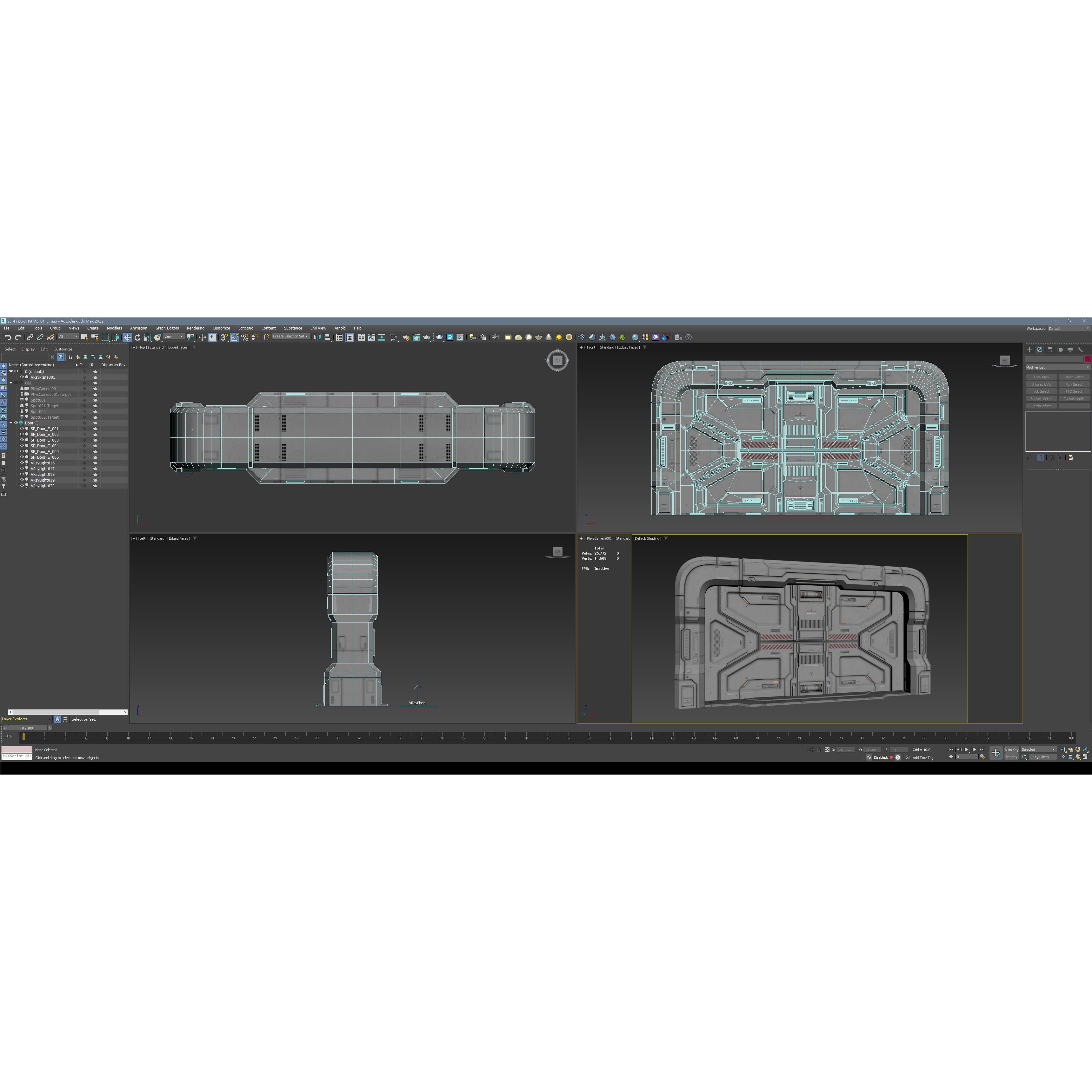 Sci-Fi Door Kit Vol 1 - Low-Poly Game-Ready 3D Model - View 36