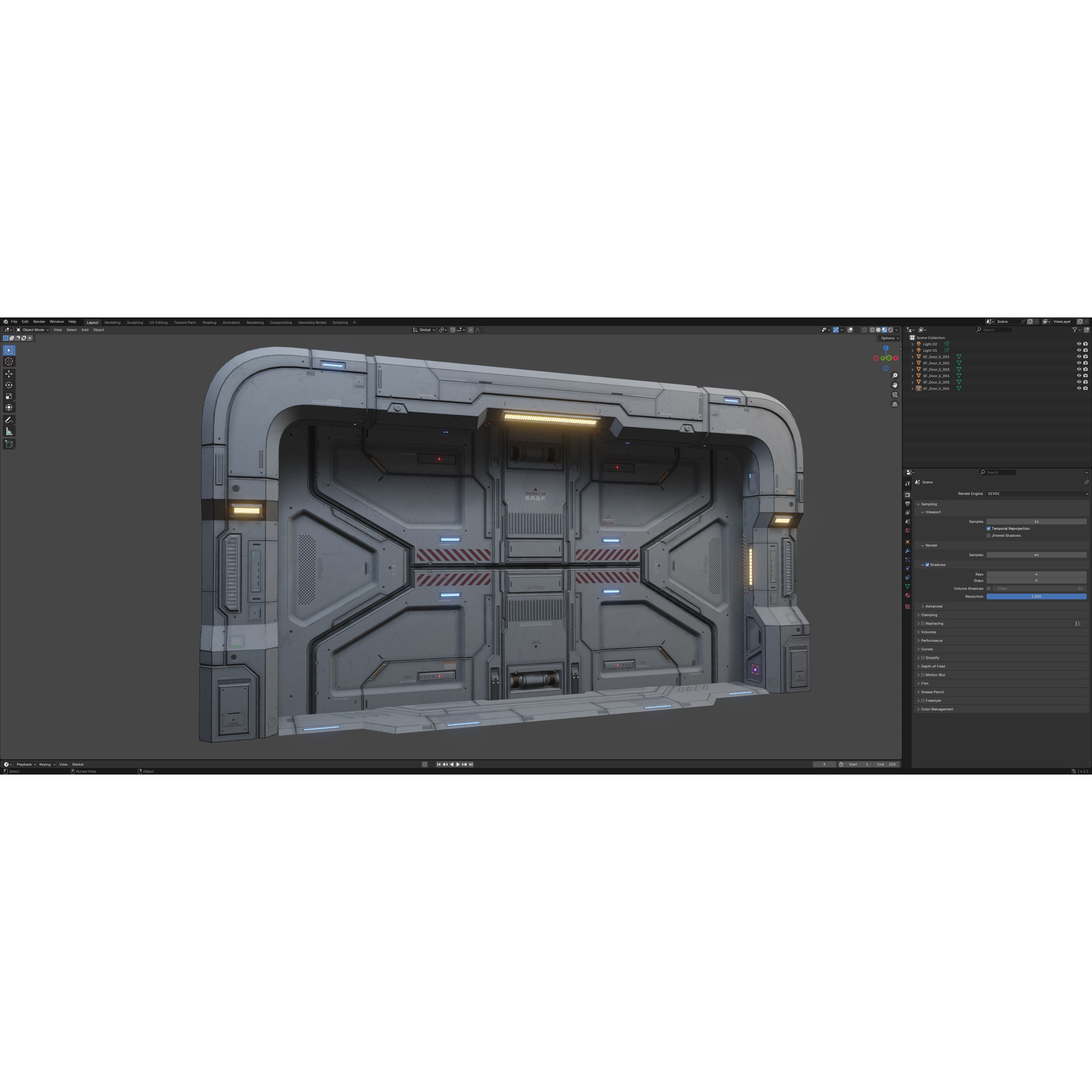 Sci-Fi Door Kit Vol 1 - Low-Poly Game-Ready 3D Model - View 37