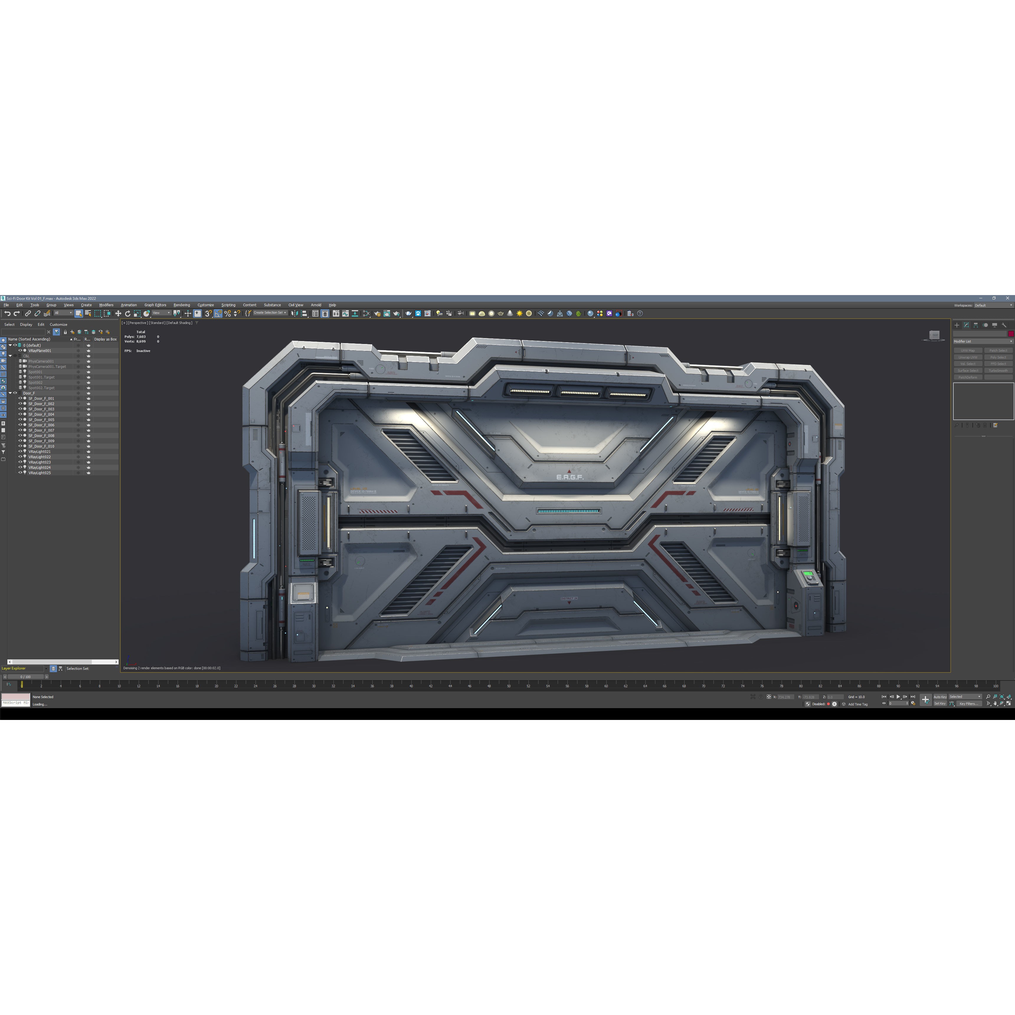 Sci-Fi Door Kit Vol 1 - Low-Poly Game-Ready 3D Model - View 42