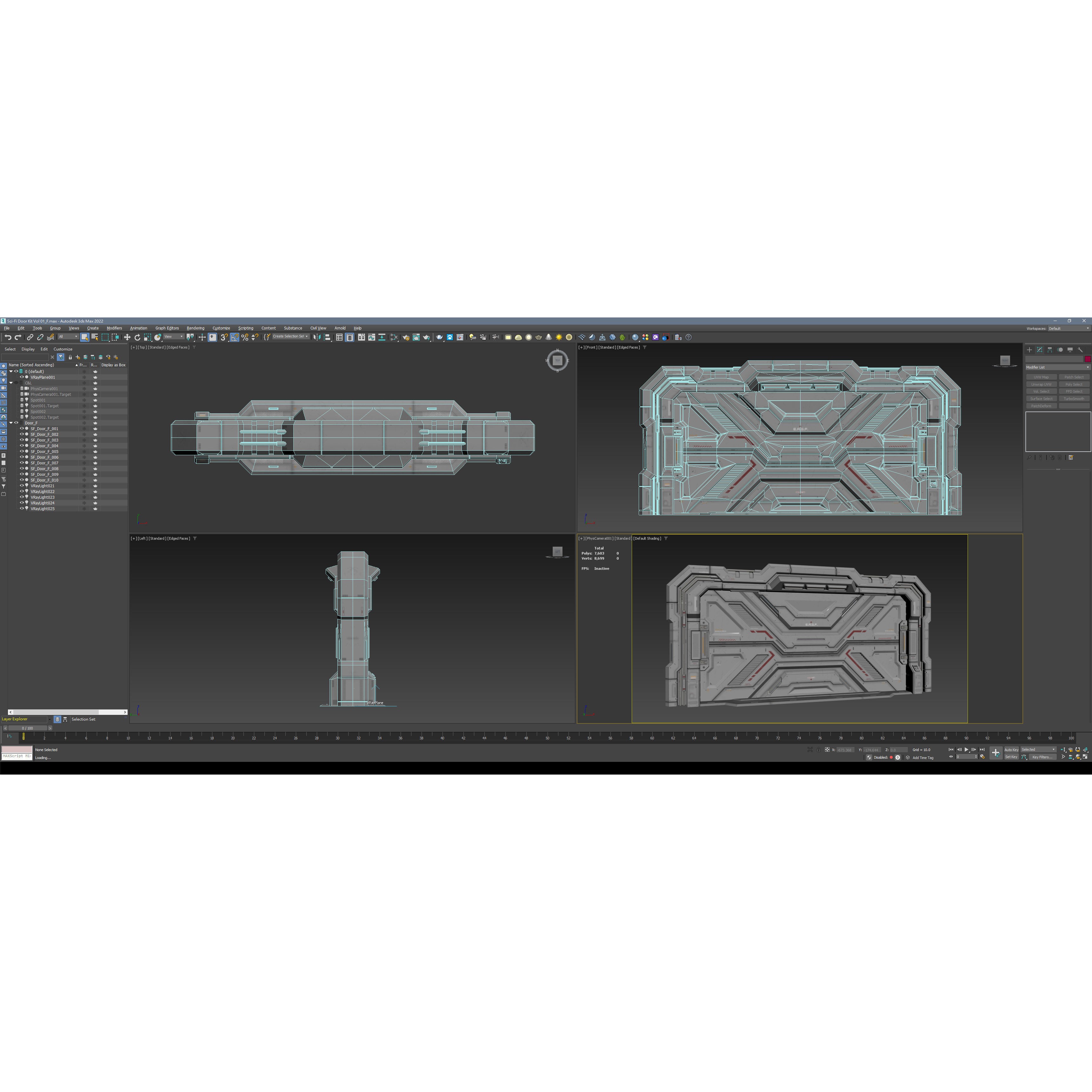 Sci-Fi Door Kit Vol 1 - Low-Poly Game-Ready 3D Model - View 43
