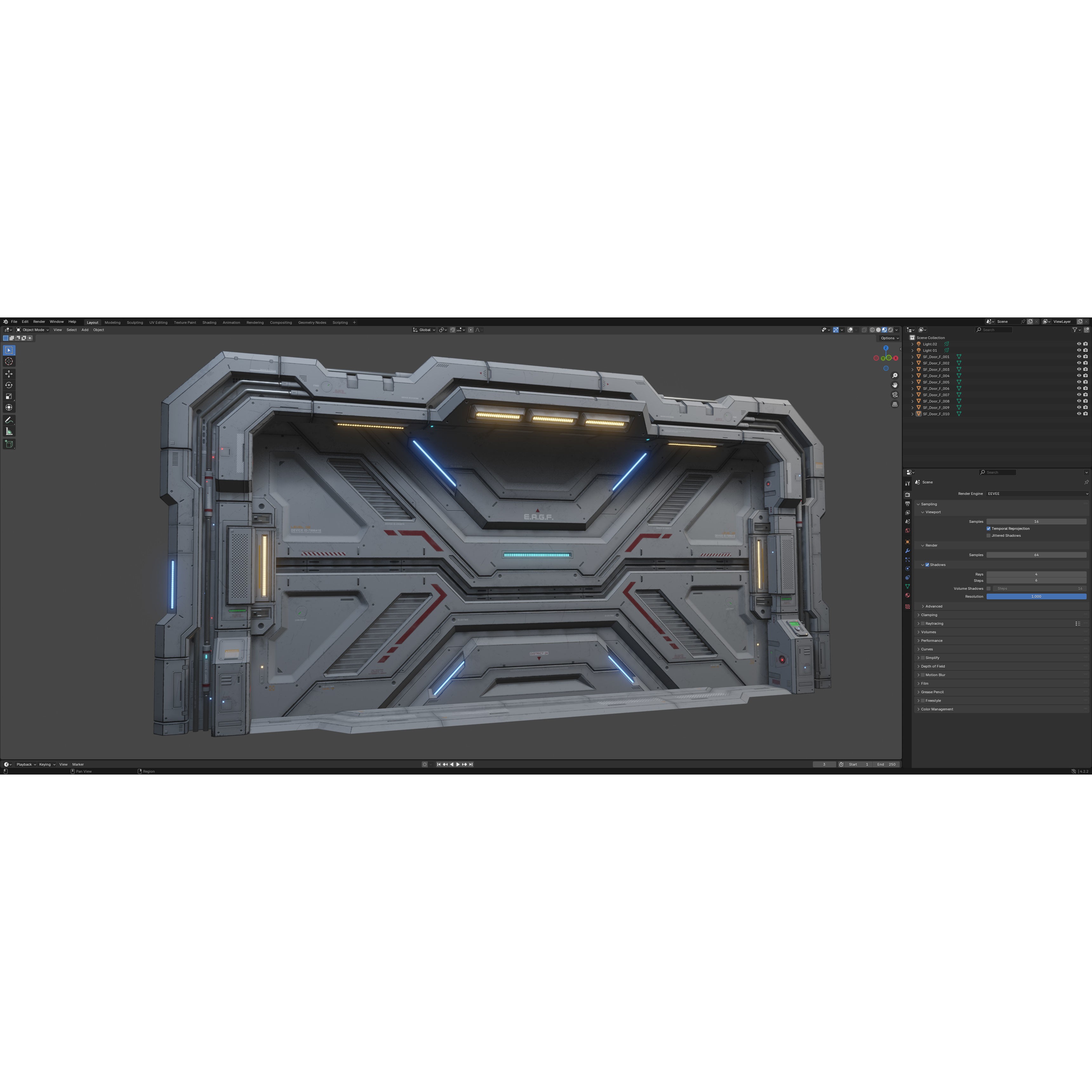 Sci-Fi Door Kit Vol 1 - Low-Poly Game-Ready 3D Model - View 44