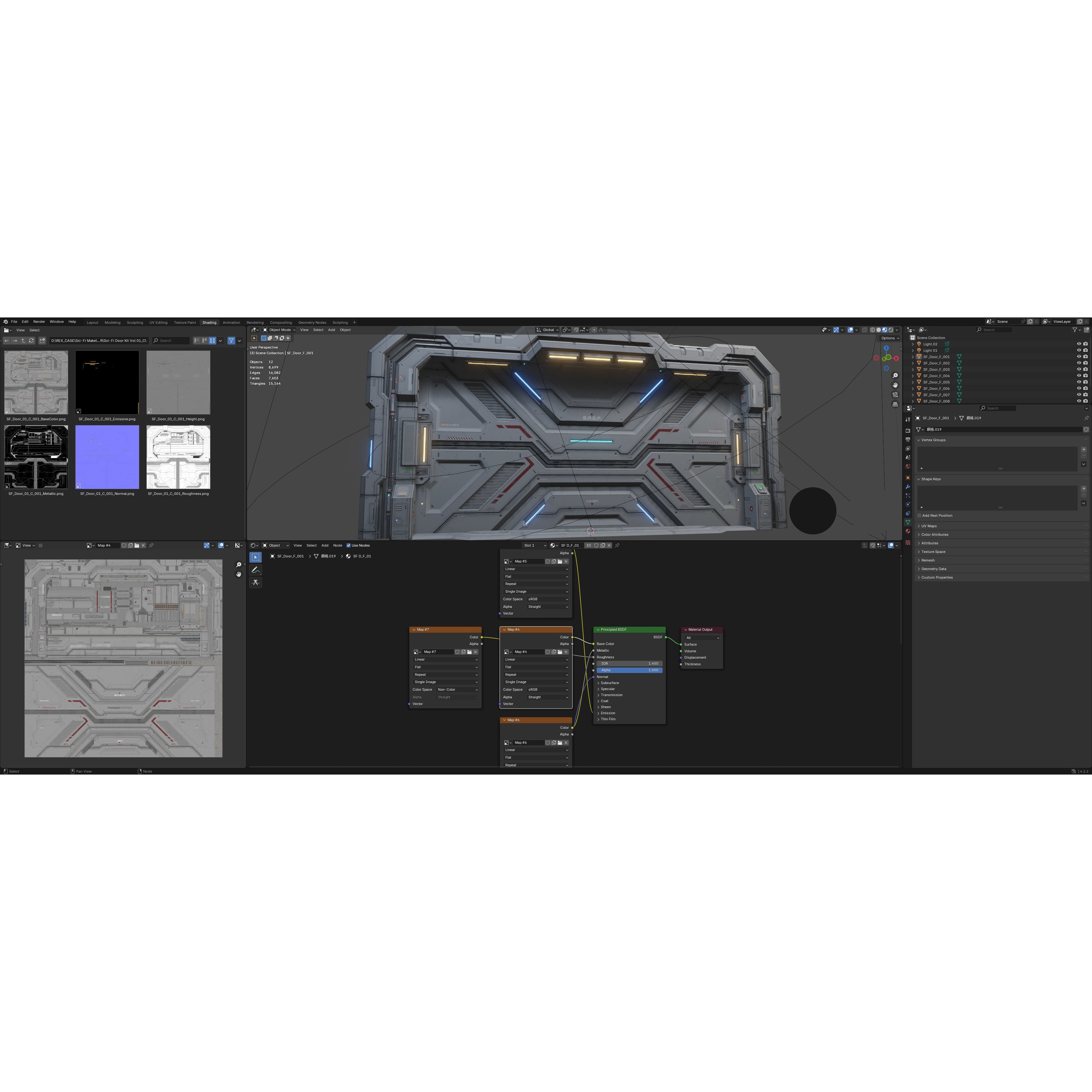 Sci-Fi Door Kit Vol 1 - Low-Poly Game-Ready 3D Model - View 45