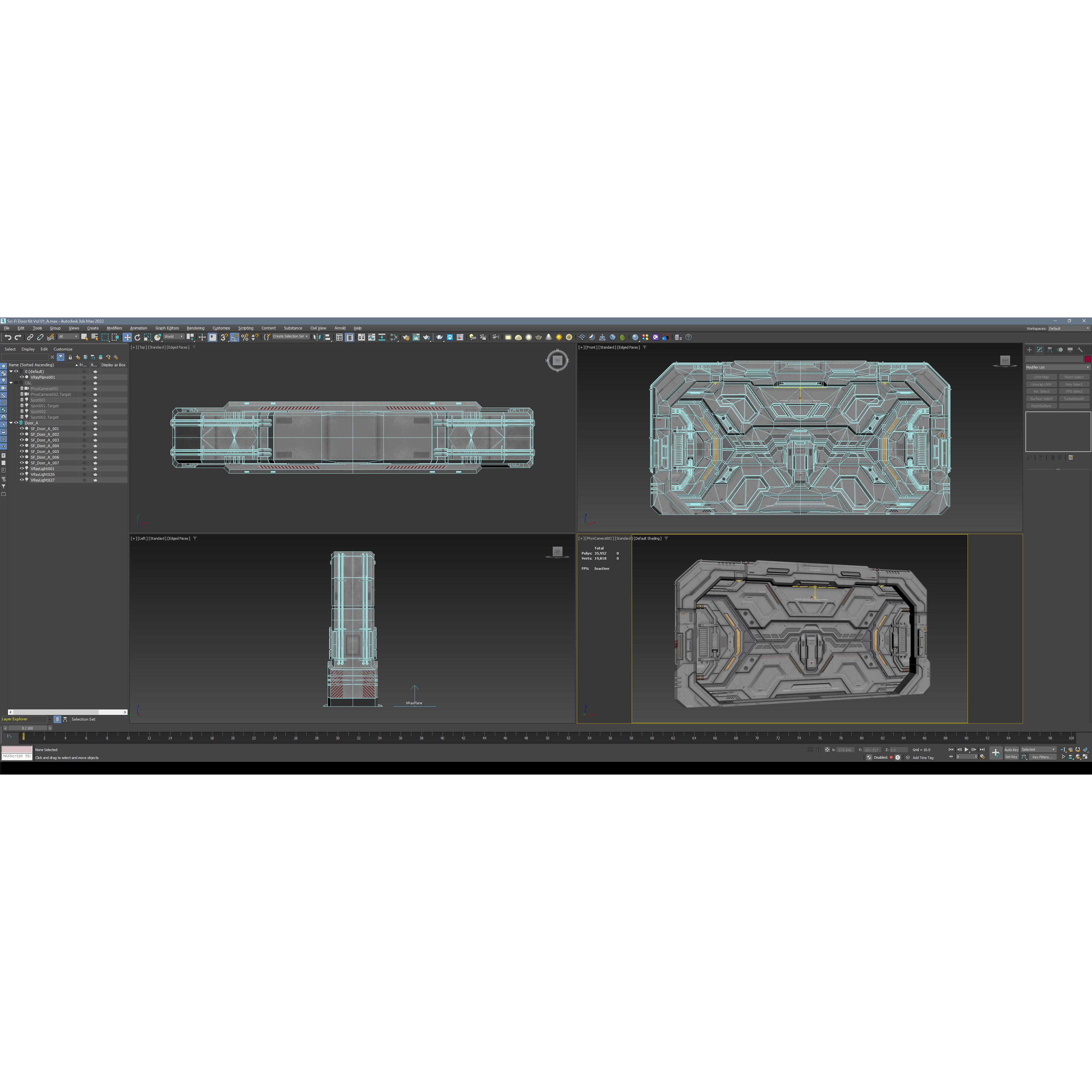 Sci-Fi Door Kit Vol 1 - Low-Poly Game-Ready 3D Model - View 7