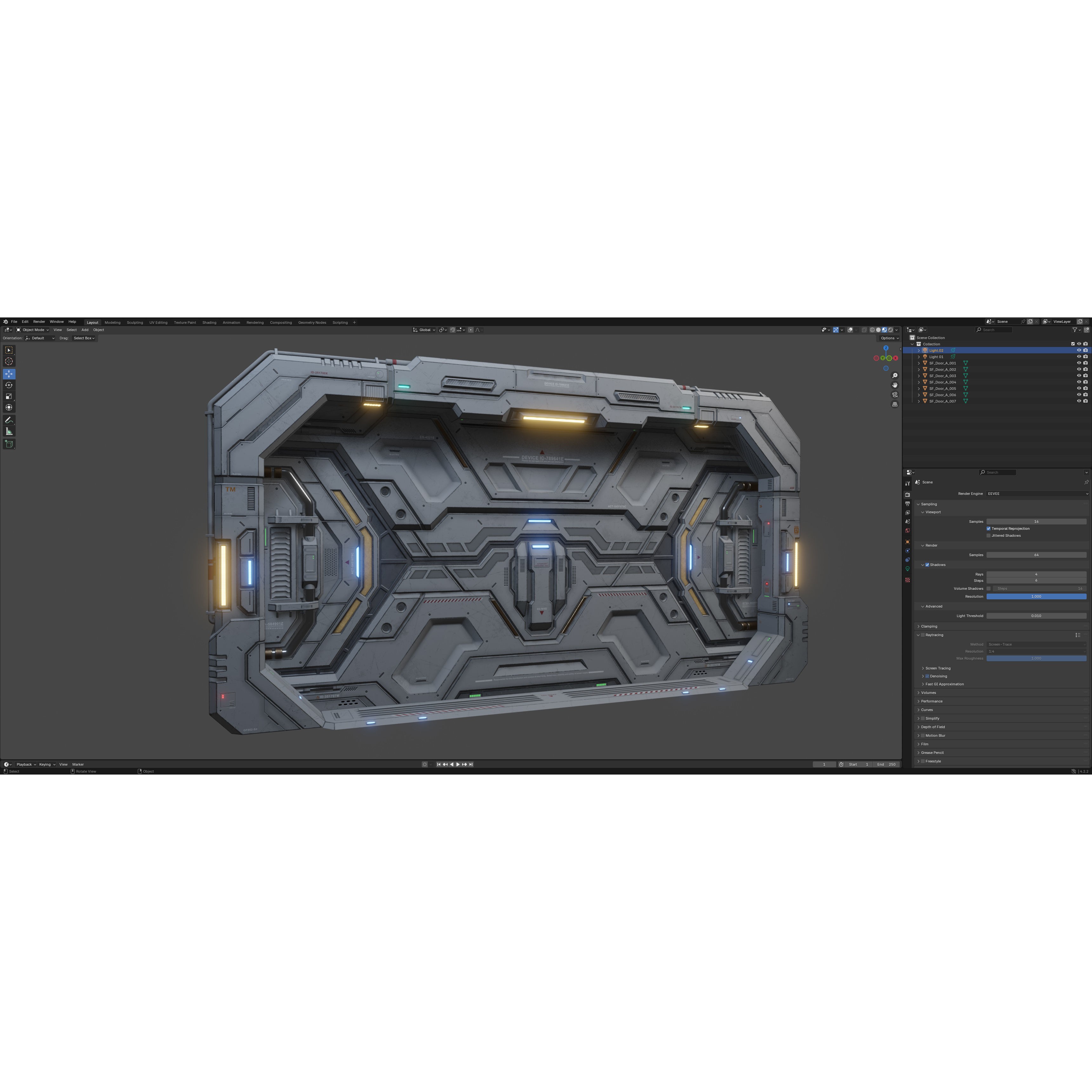 Sci-Fi Door Kit Vol 1 - Low-Poly Game-Ready 3D Model - View 8