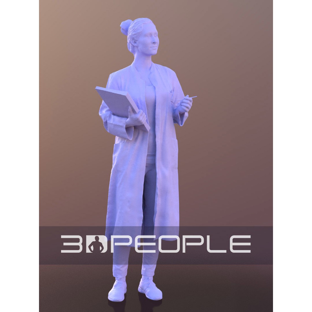 Rocio 10310 3D Model – Low Poly Scientist Character, FBX, OBJ