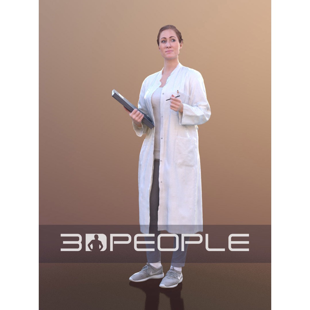 Rocio 10310 3D Model – Low Poly Scientist Character, FBX, OBJ - View 4
