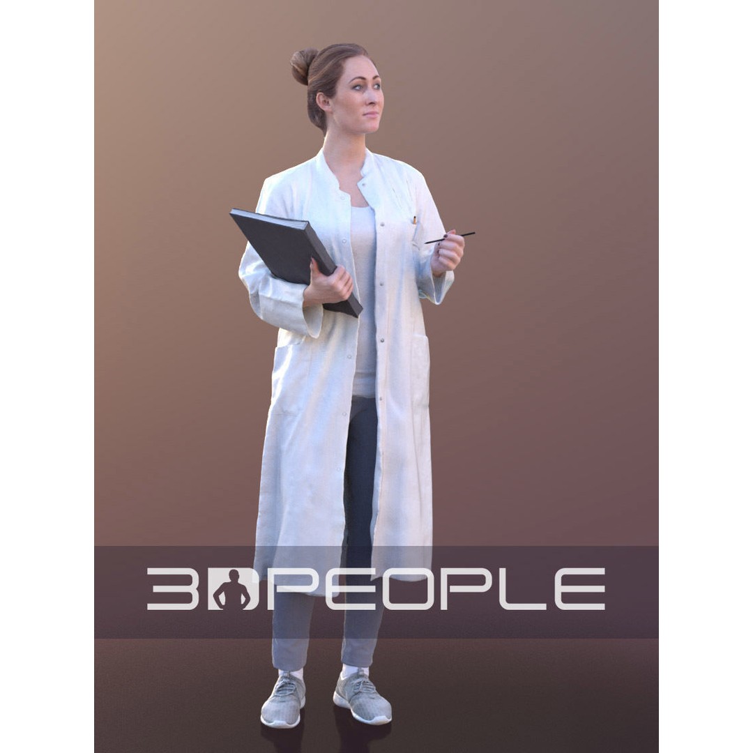 Rocio 10310 3D Model – Low Poly Scientist Character, FBX, OBJ - View 5