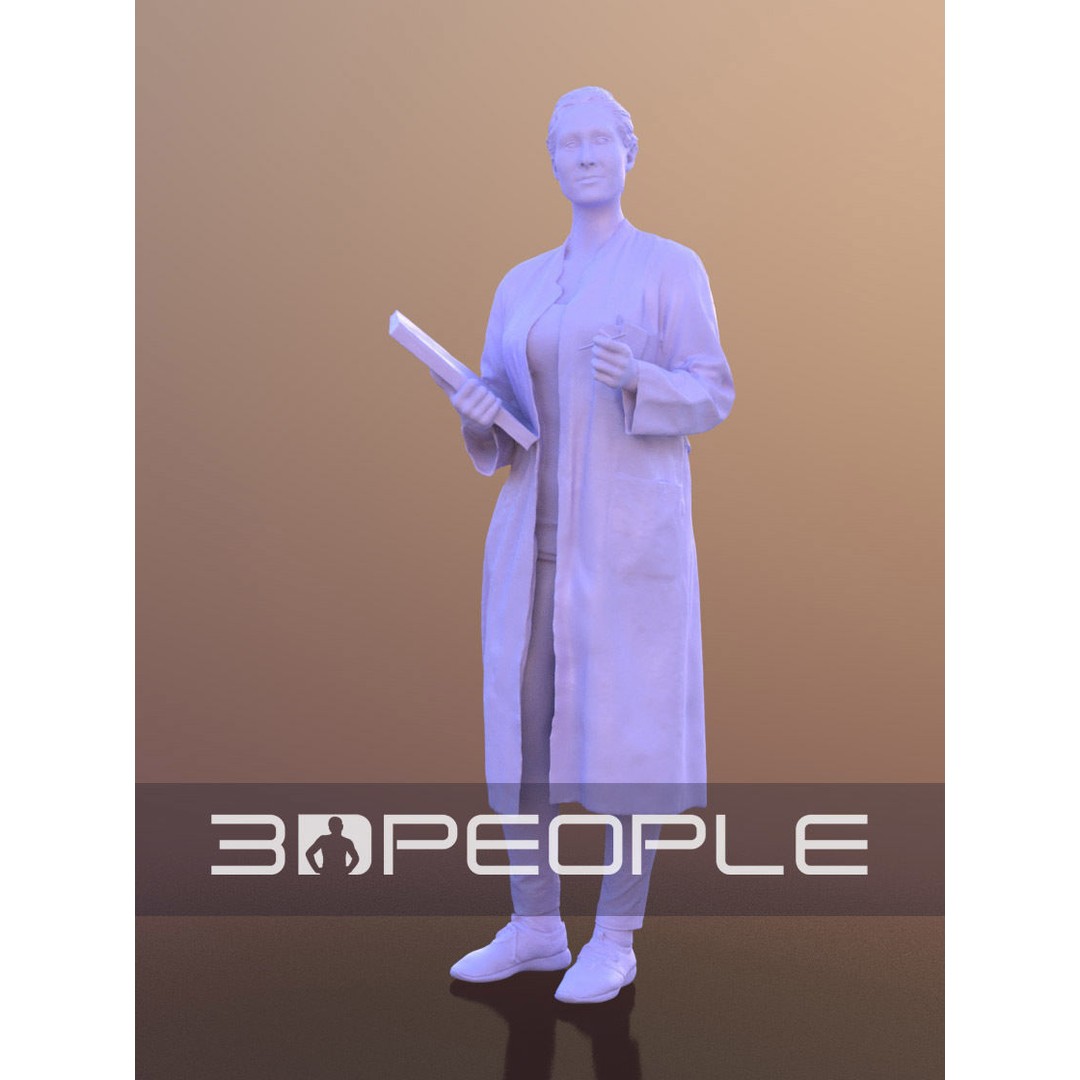 Rocio 10310 3D Model – Low Poly Scientist Character, FBX, OBJ - View 6