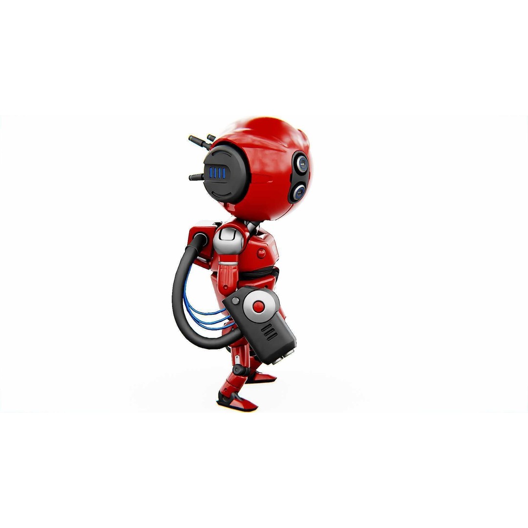 Industrial Bot V-2 3D Model – Rigged Sci-Fi Character, FBX, OBJ - View 11