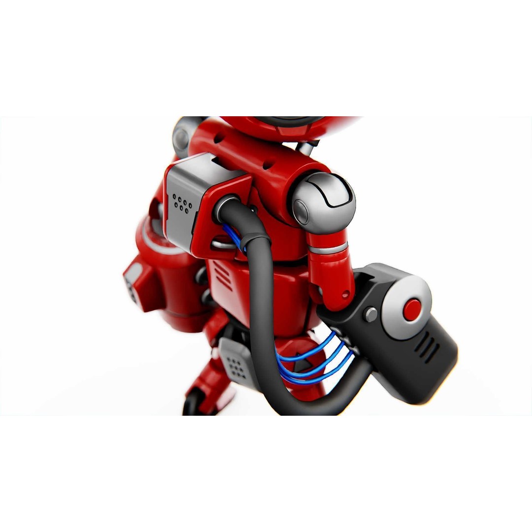 Industrial Bot V-2 3D Model – Rigged Sci-Fi Character, FBX, OBJ - View 17