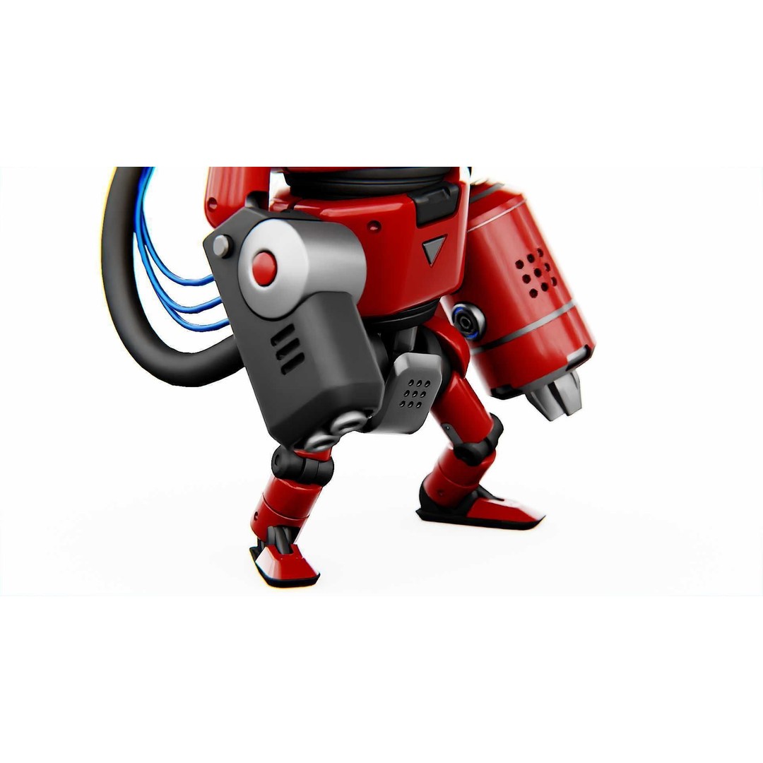 Industrial Bot V-2 3D Model – Rigged Sci-Fi Character, FBX, OBJ - View 18