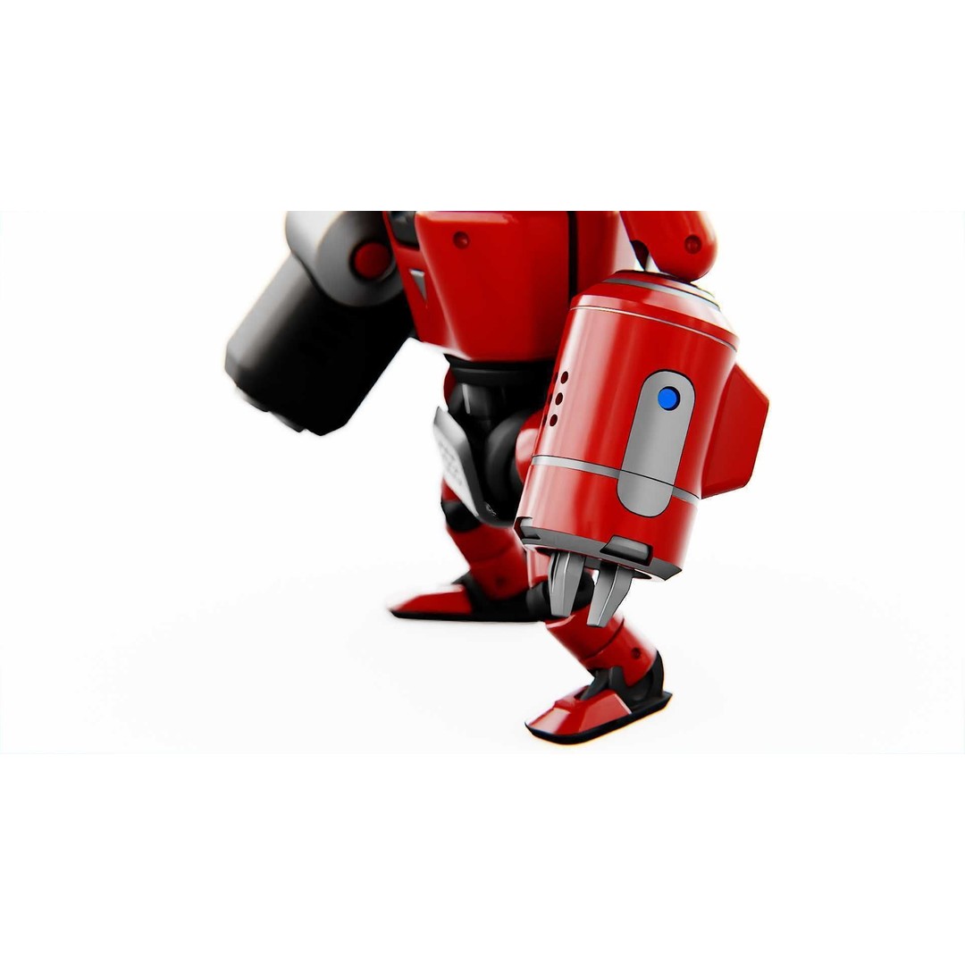 Industrial Bot V-2 3D Model – Rigged Sci-Fi Character, FBX, OBJ - View 19