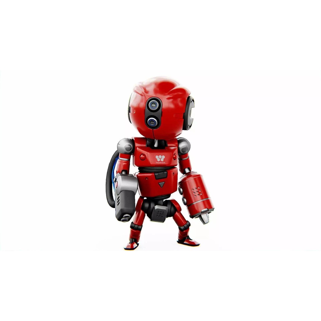 Industrial Bot V-2 3D Model – Rigged Sci-Fi Character, FBX, OBJ - View 2