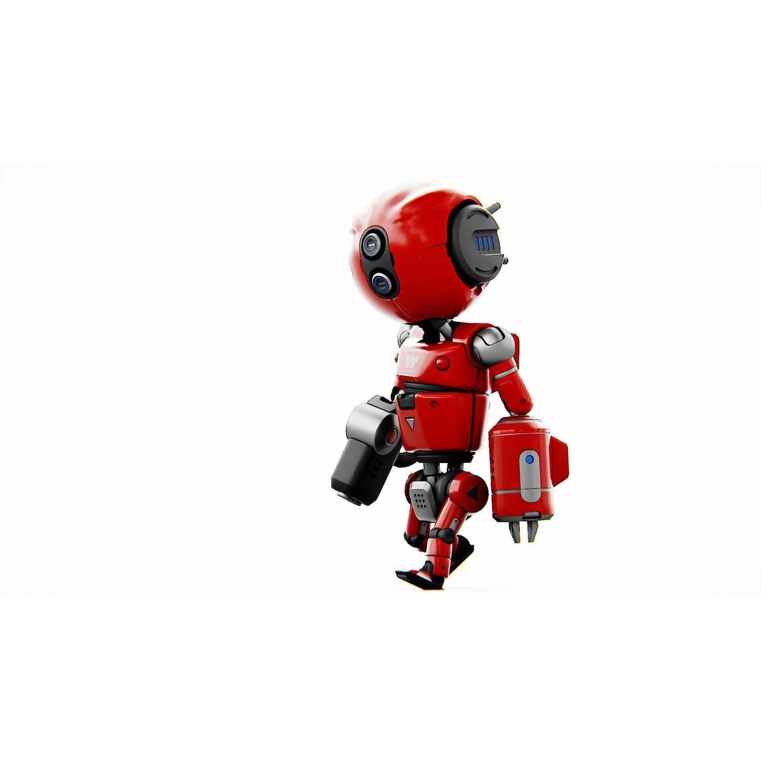 Industrial Bot V-2 3D Model – Rigged Sci-Fi Character, FBX, OBJ - View 22