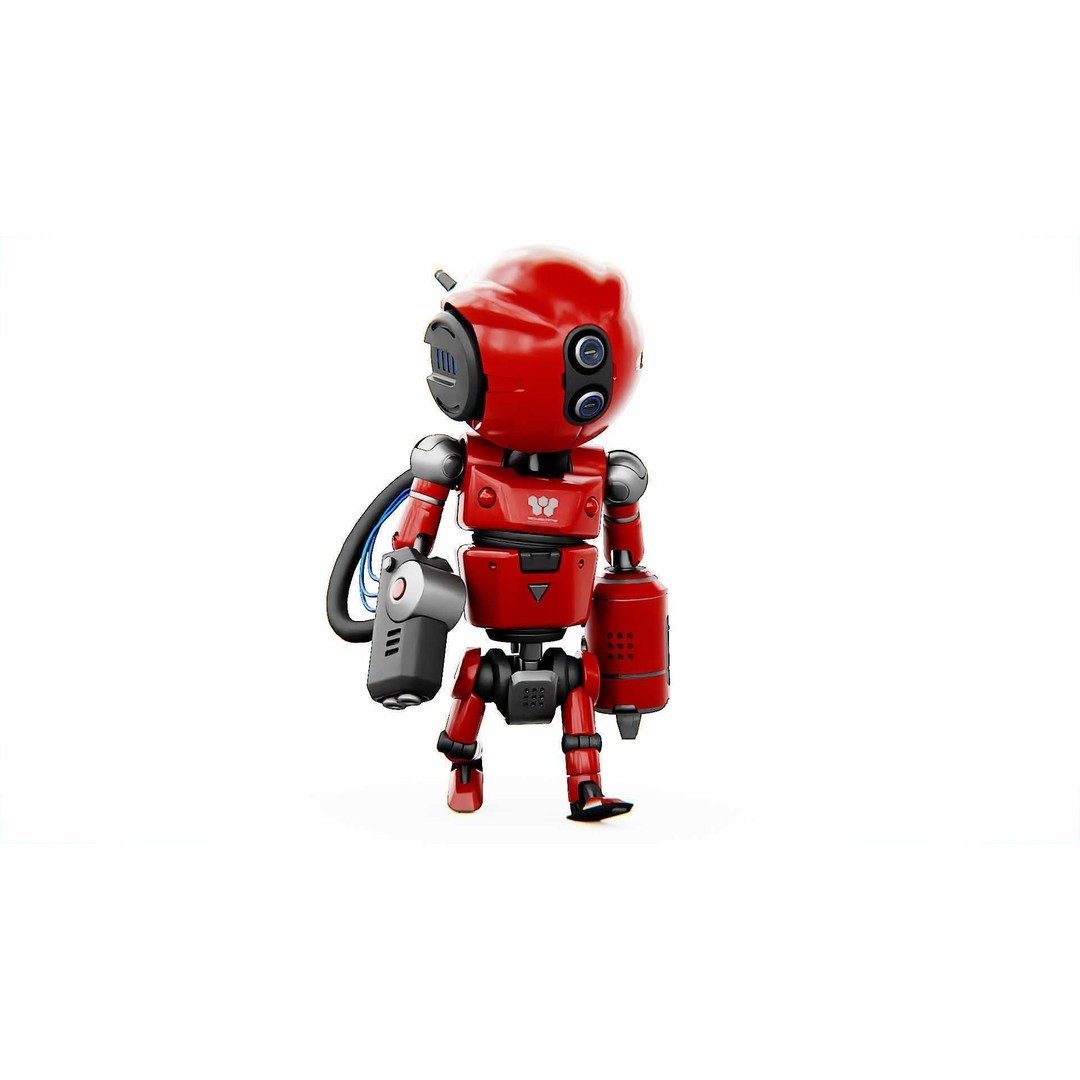 Industrial Bot V-2 3D Model – Rigged Sci-Fi Character, FBX, OBJ - View 23