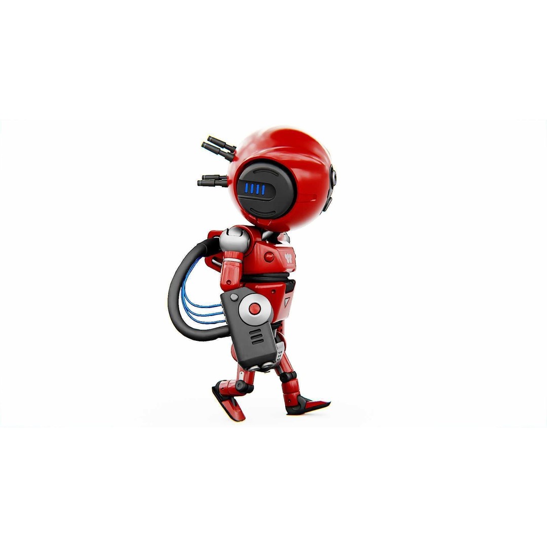 Industrial Bot V-2 3D Model – Rigged Sci-Fi Character, FBX, OBJ - View 24