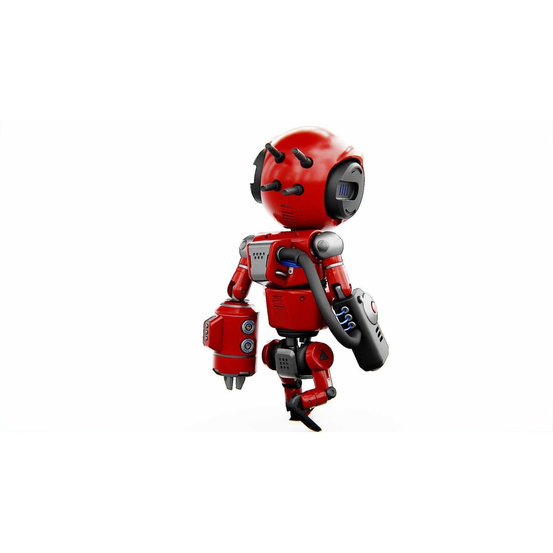 Industrial Bot V-2 3D Model – Rigged Sci-Fi Character, FBX, OBJ - View 25