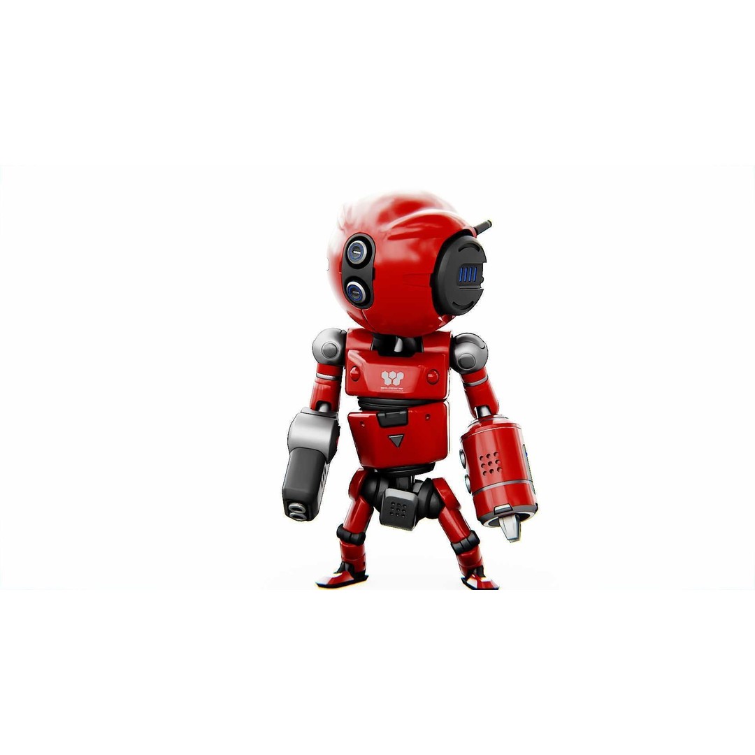 Industrial Bot V-2 3D Model – Rigged Sci-Fi Character, FBX, OBJ - View 3
