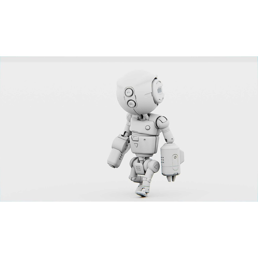 Industrial Bot V-2 3D Model – Rigged Sci-Fi Character, FBX, OBJ - View 32