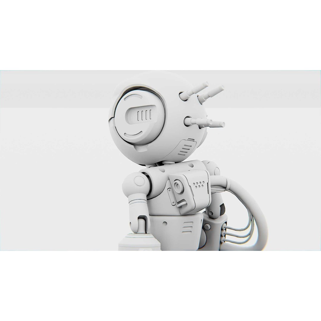 Industrial Bot V-2 3D Model – Rigged Sci-Fi Character, FBX, OBJ - View 33