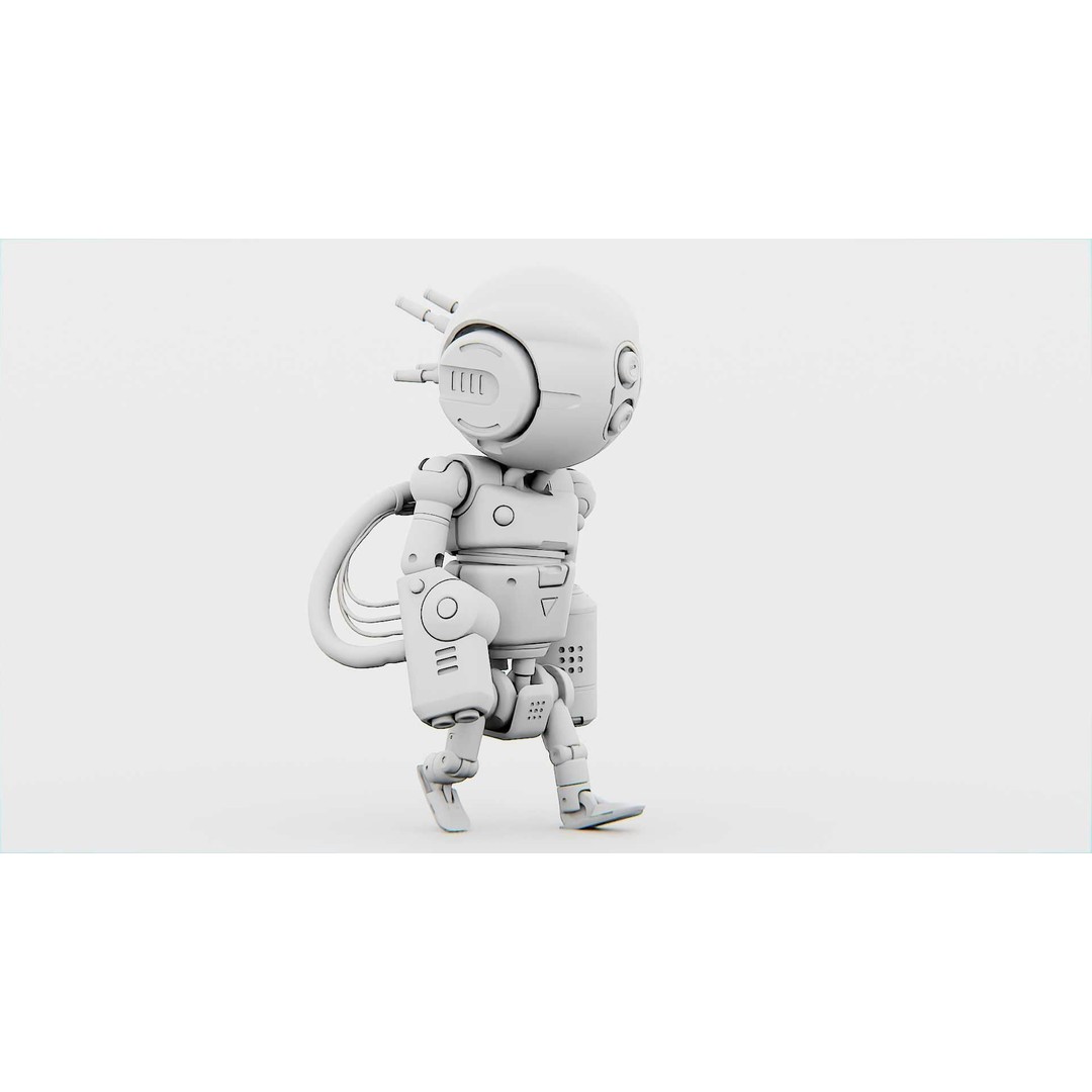 Industrial Bot V-2 3D Model – Rigged Sci-Fi Character, FBX, OBJ - View 34