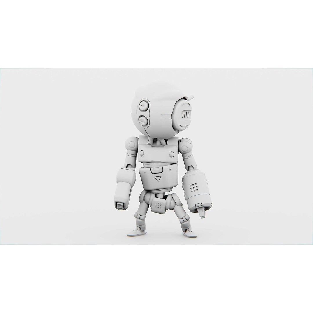 Industrial Bot V-2 3D Model – Rigged Sci-Fi Character, FBX, OBJ - View 35