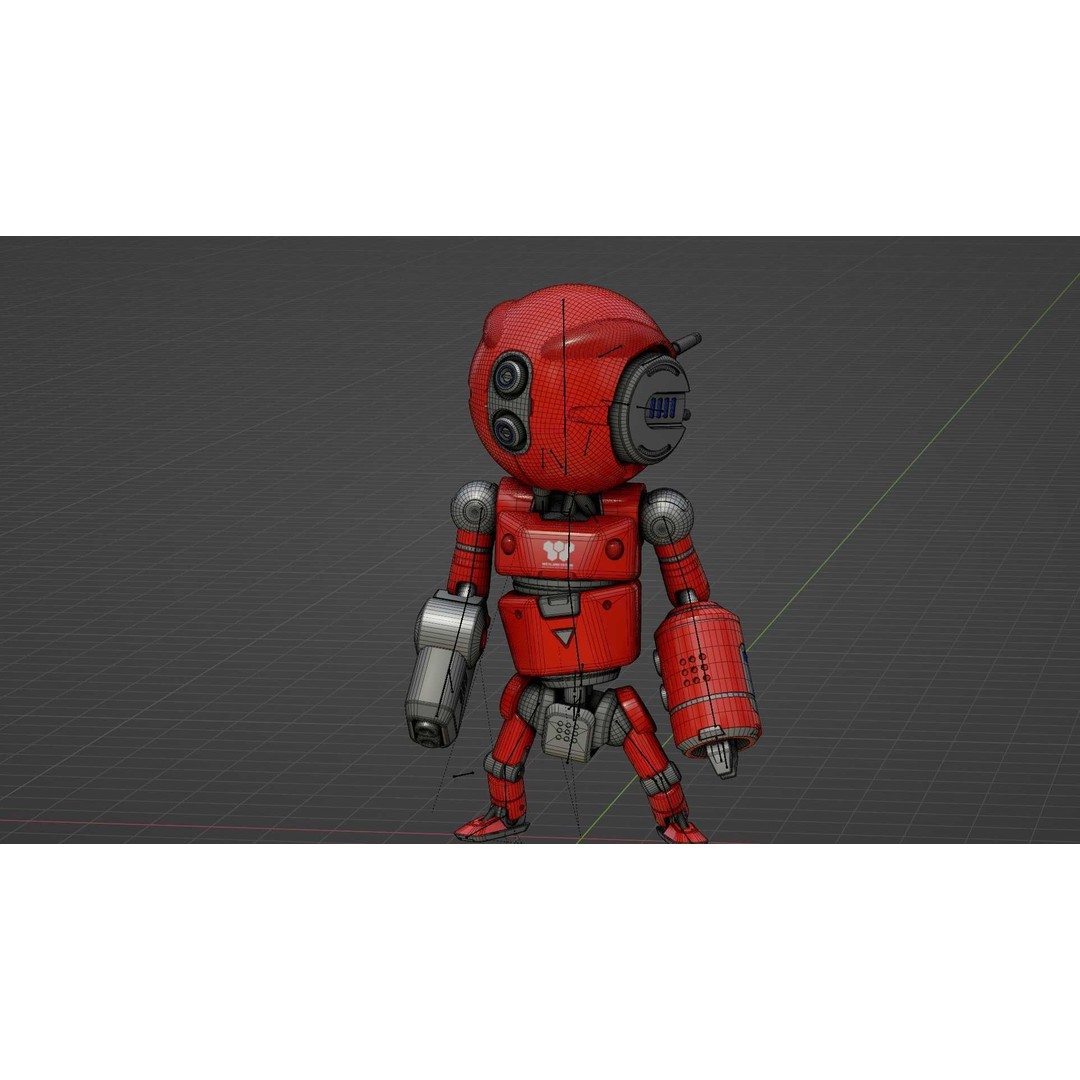 Industrial Bot V-2 3D Model – Rigged Sci-Fi Character, FBX, OBJ - View 37