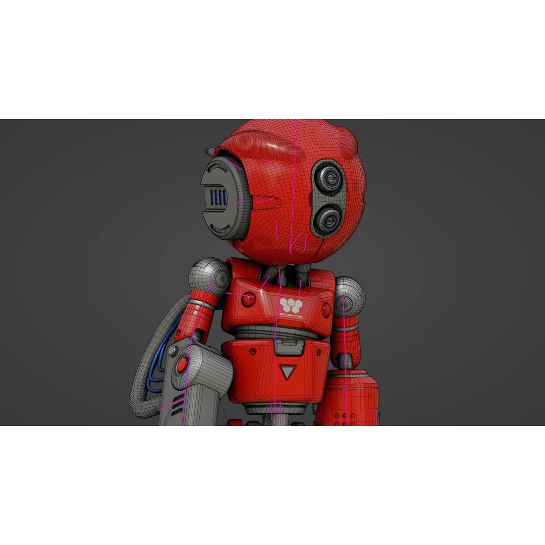 Industrial Bot V-2 3D Model – Rigged Sci-Fi Character, FBX, OBJ - View 38