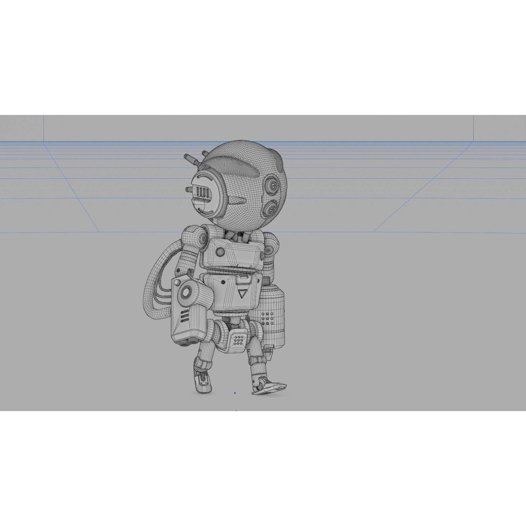 Industrial Bot V-2 3D Model – Rigged Sci-Fi Character, FBX, OBJ - View 39