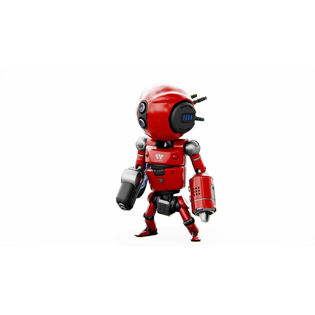 Industrial Bot V-2 3D Model – Rigged Sci-Fi Character, FBX, OBJ - View 4