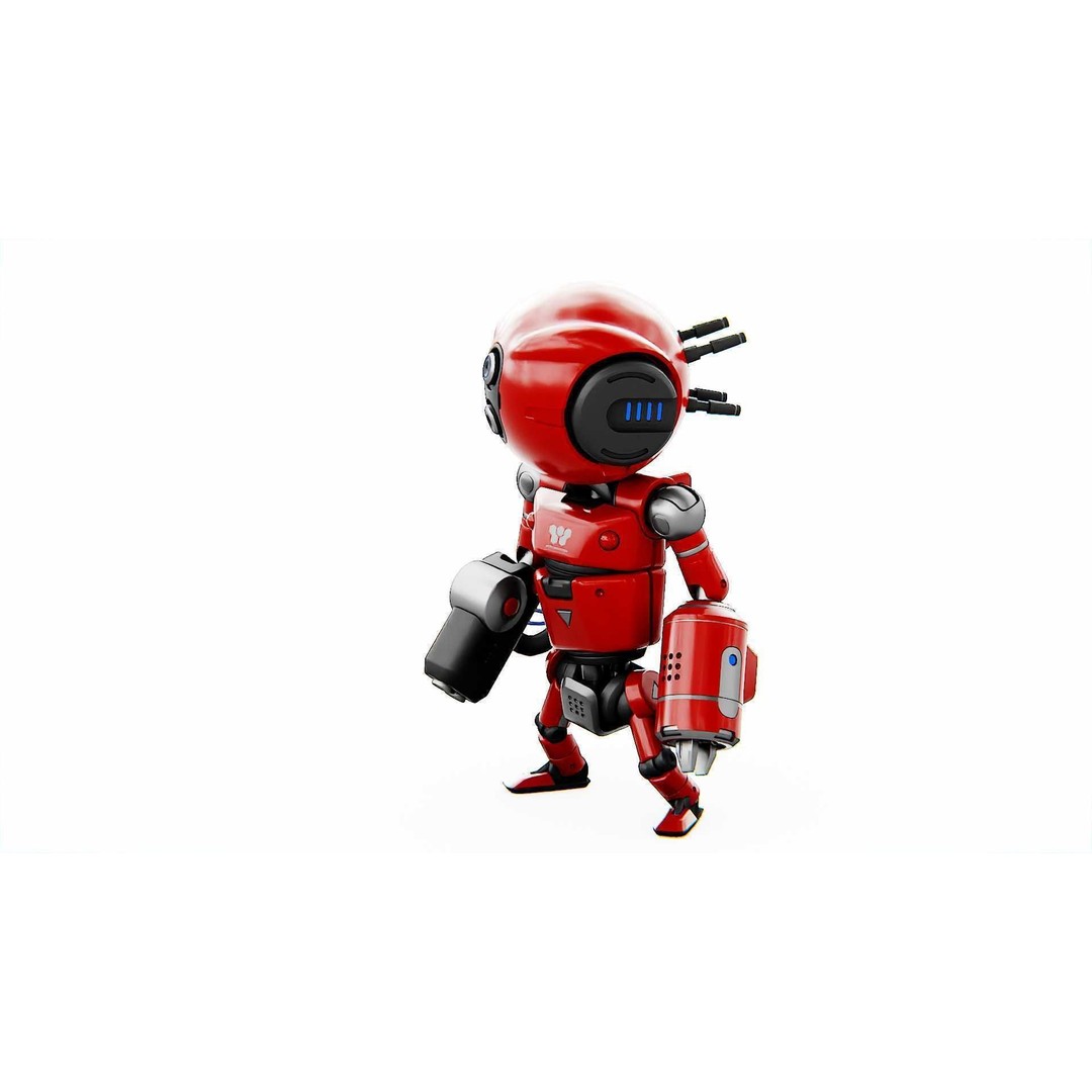 Industrial Bot V-2 3D Model – Rigged Sci-Fi Character, FBX, OBJ - View 5