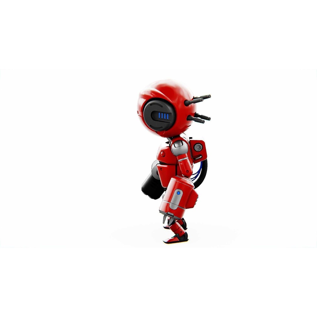 Industrial Bot V-2 3D Model – Rigged Sci-Fi Character, FBX, OBJ - View 6