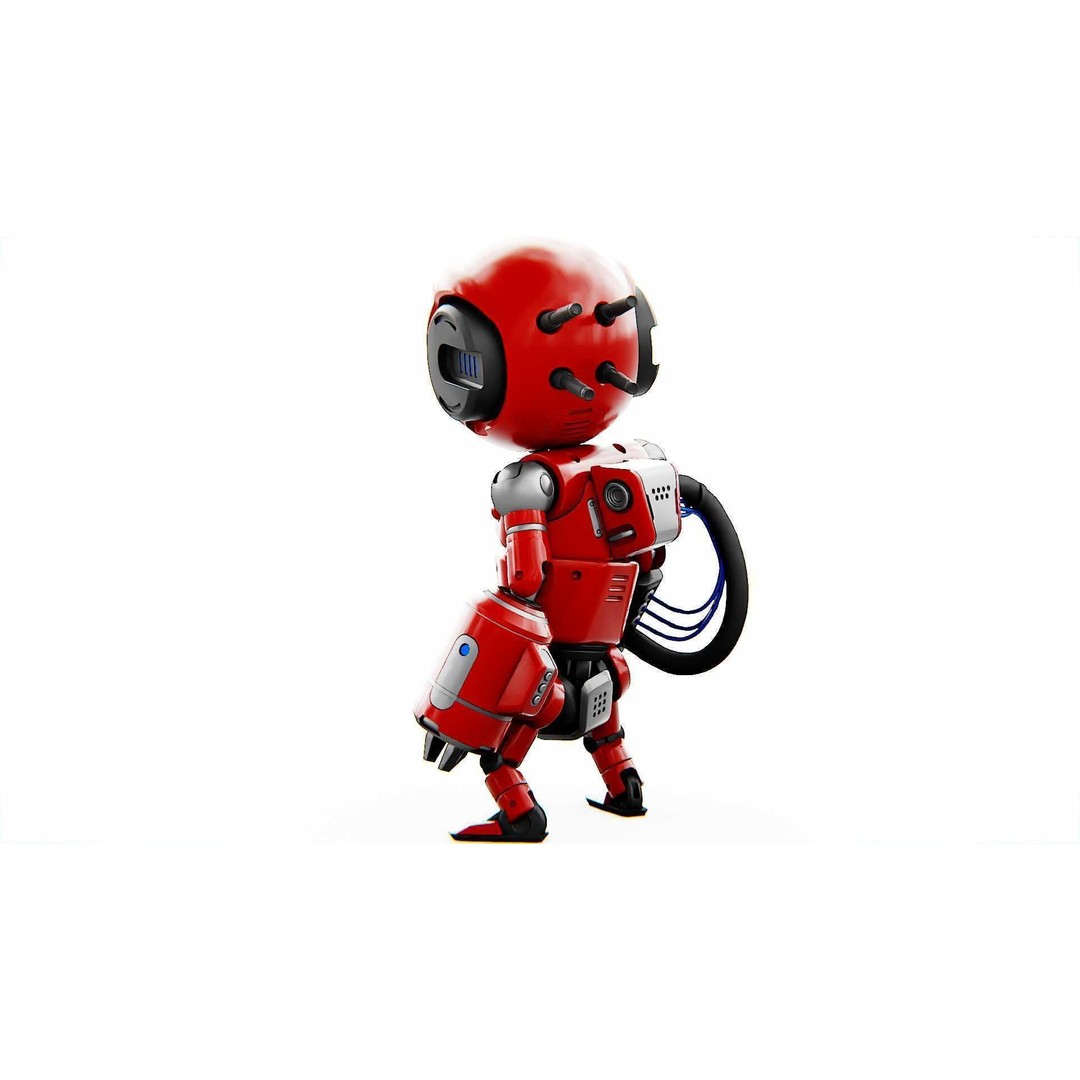 Industrial Bot V-2 3D Model – Rigged Sci-Fi Character, FBX, OBJ - View 7