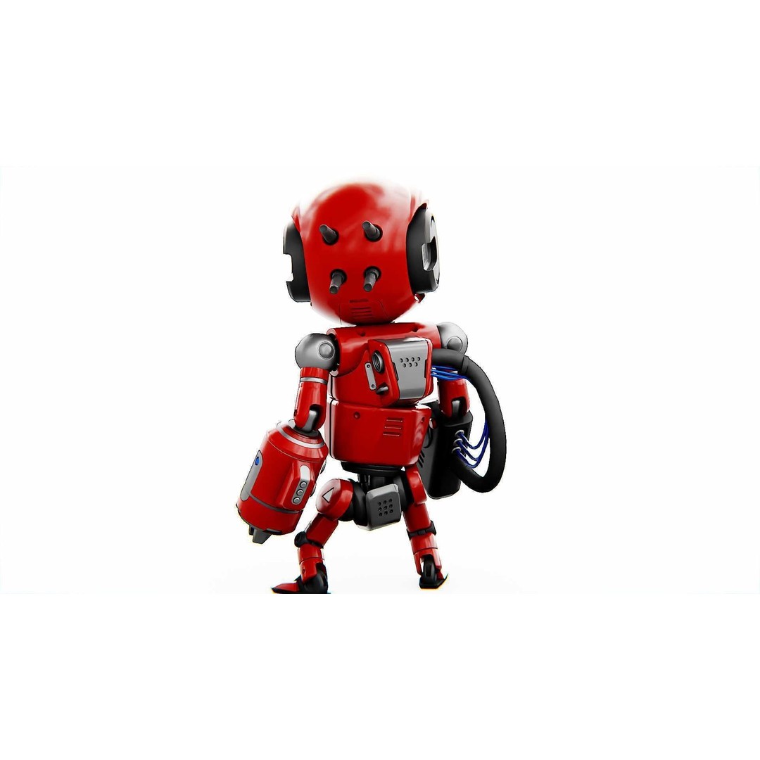 Industrial Bot V-2 3D Model – Rigged Sci-Fi Character, FBX, OBJ - View 8