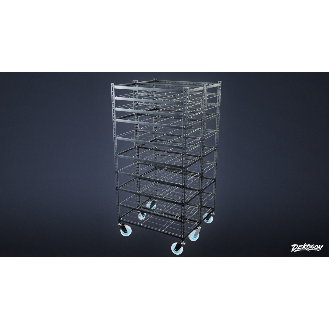 Hospital Shelf 3D Model – Low Poly Game Asset, FBX, PBR Textures - View 4