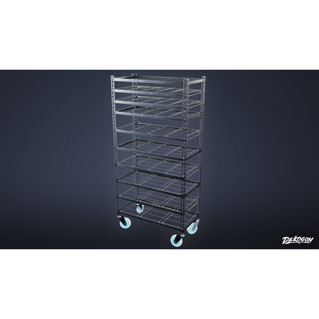 Hospital Shelf 3D Model – Low Poly Game Asset, FBX, PBR Textures - View 5