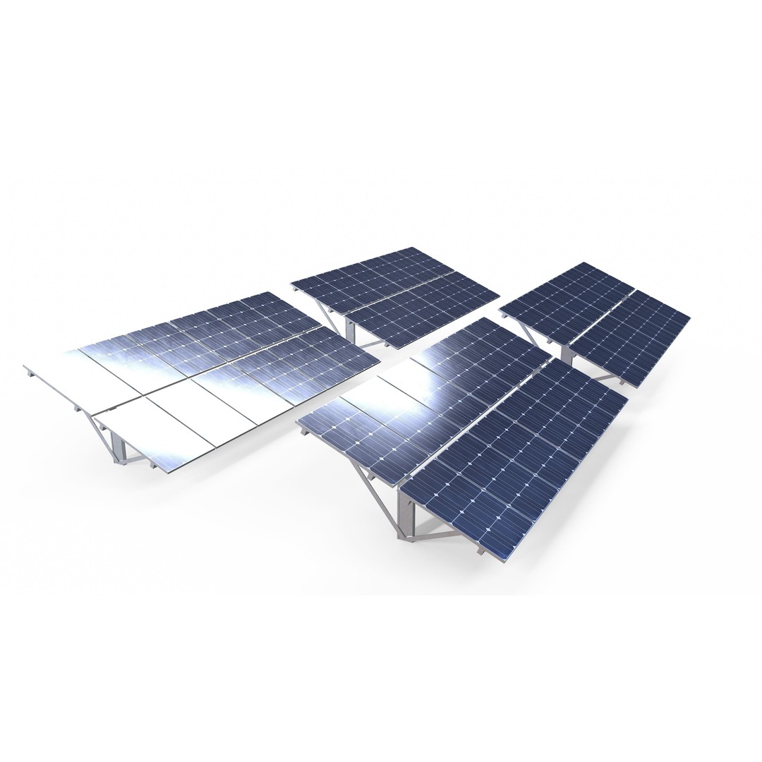 Solar Panel 3D Model – Low Poly Eco-Friendly Asset, FBX, OBJ