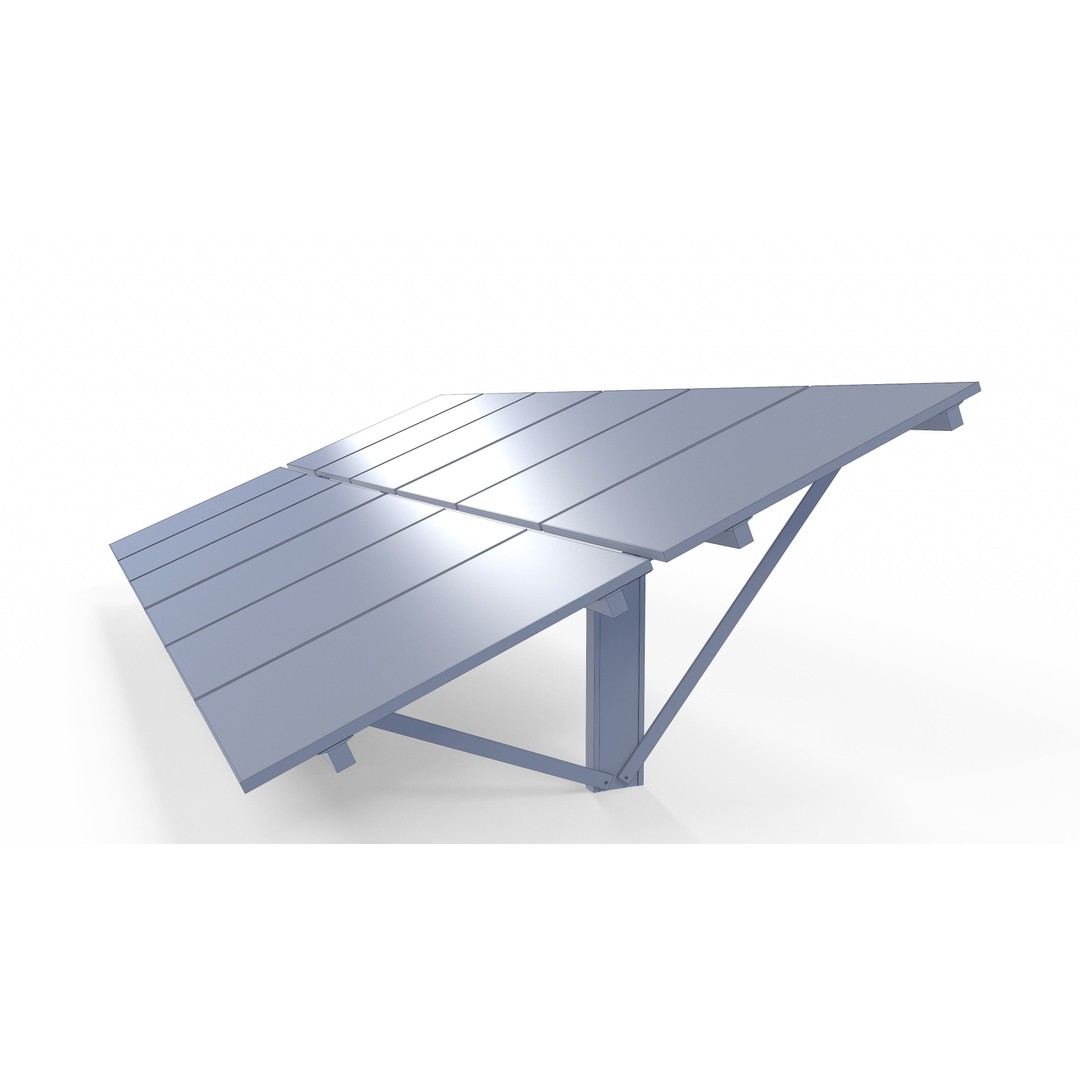 Solar Panel 3D Model – Low Poly Eco-Friendly Asset, FBX, OBJ - View 10