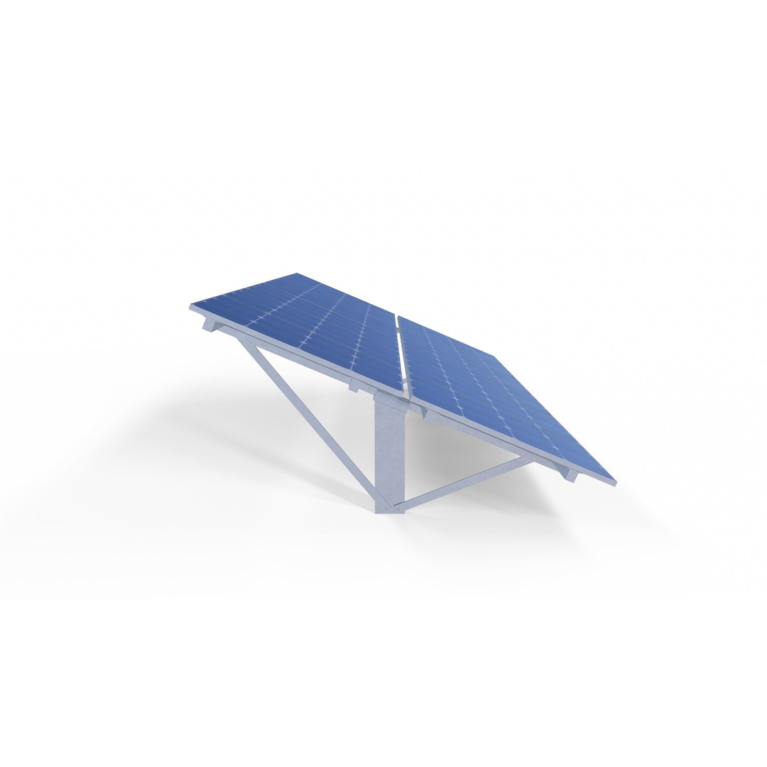 Solar Panel 3D Model – Low Poly Eco-Friendly Asset, FBX, OBJ - View 3