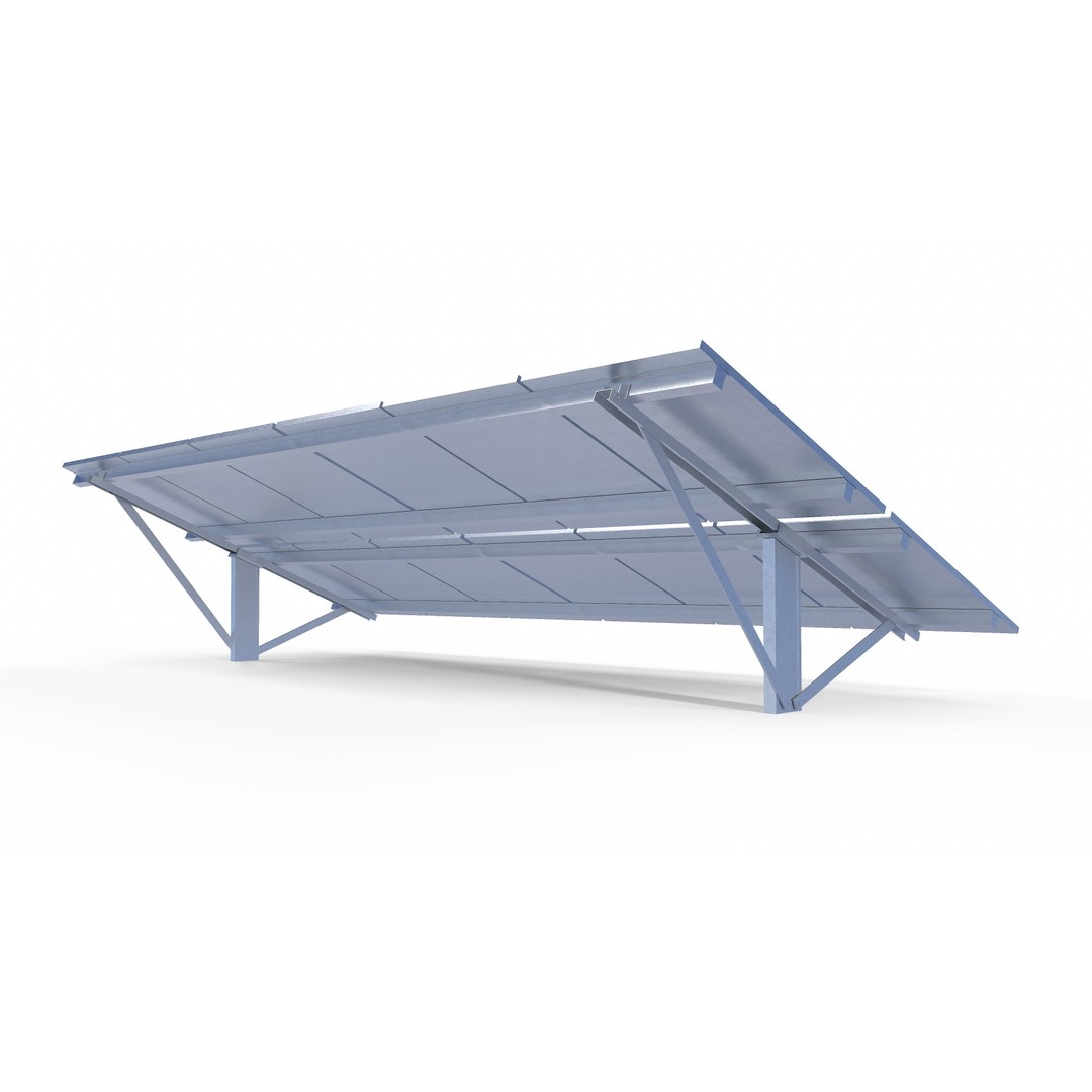 Solar Panel 3D Model – Low Poly Eco-Friendly Asset, FBX, OBJ - View 4