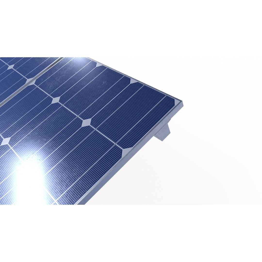 Solar Panel 3D Model – Low Poly Eco-Friendly Asset, FBX, OBJ - View 6