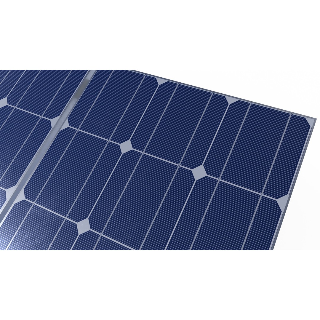 Solar Panel 3D Model – Low Poly Eco-Friendly Asset, FBX, OBJ - View 7