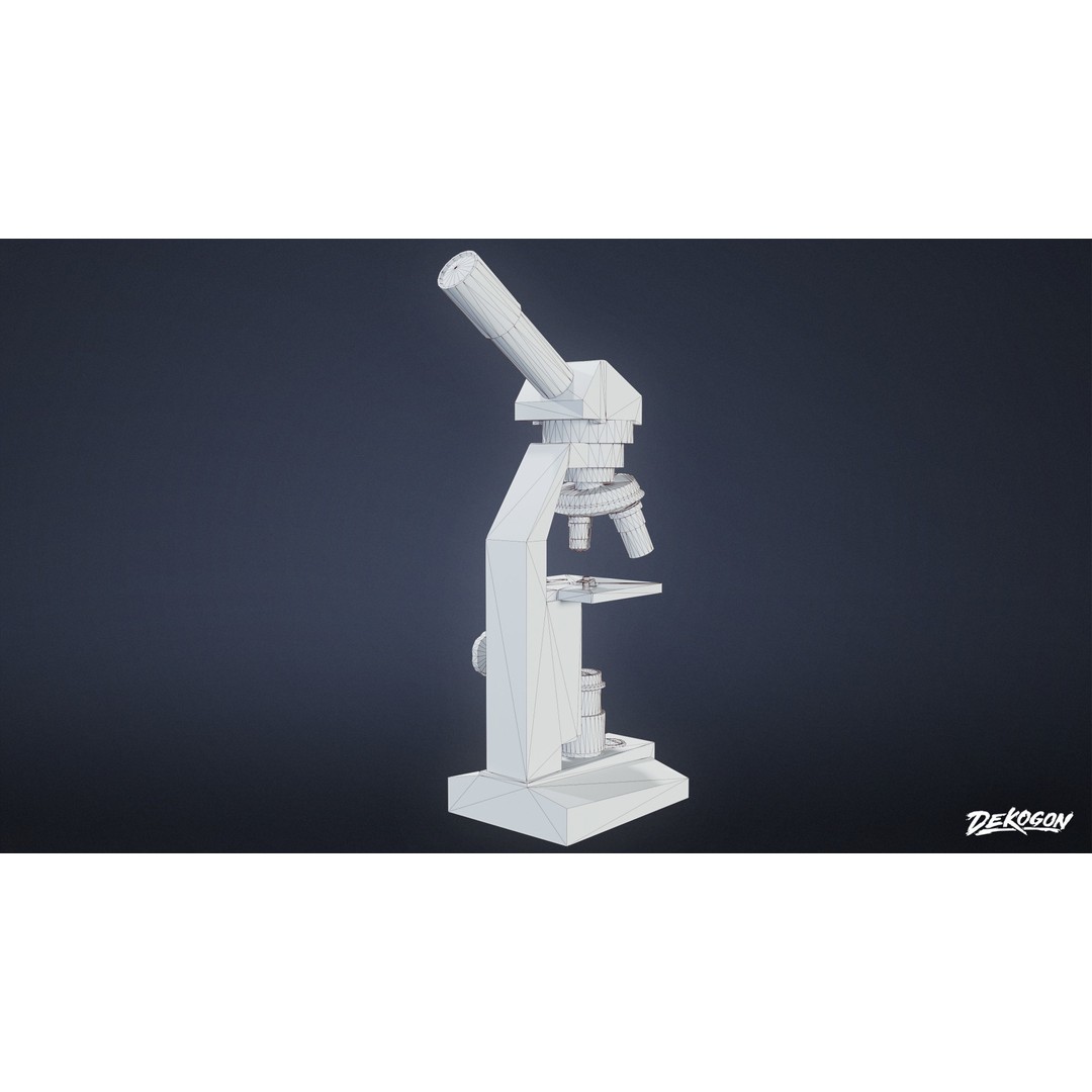 Microscope 3D Model – Low Poly Game Asset, PBR Textures, FBX