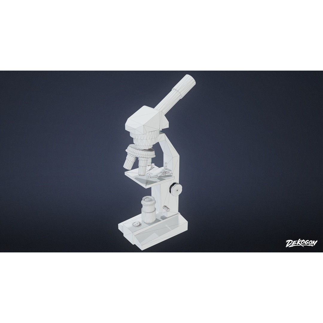 Microscope 3D Model – Low Poly Game Asset, PBR Textures, FBX - View 10