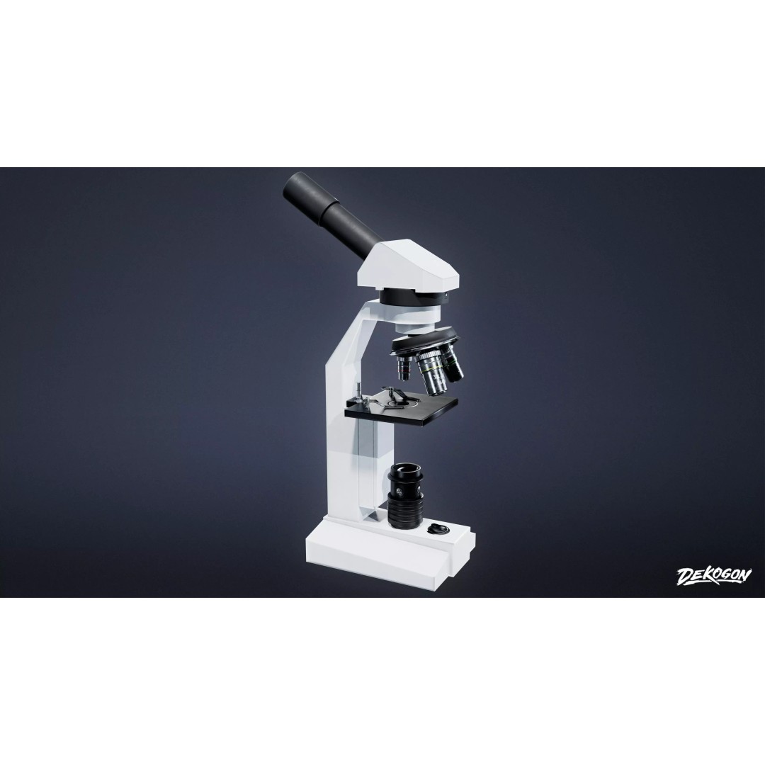Microscope 3D Model – Low Poly Game Asset, PBR Textures, FBX - View 2