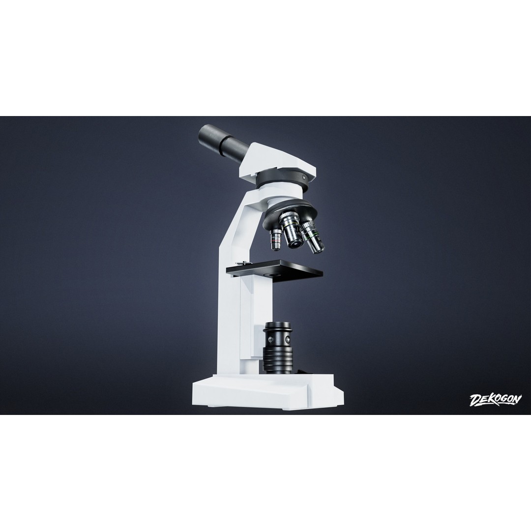 Microscope 3D Model – Low Poly Game Asset, PBR Textures, FBX - View 7