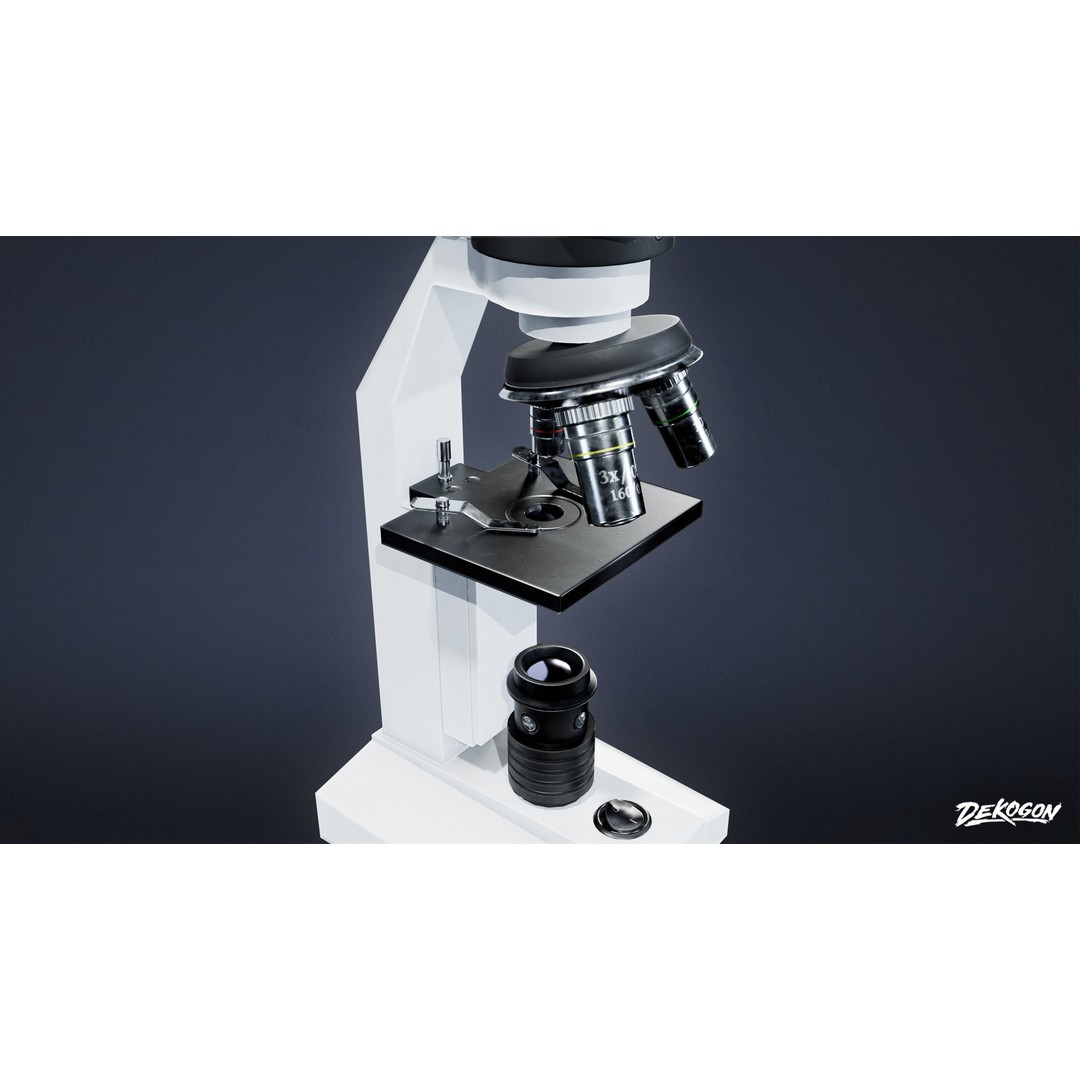 Microscope 3D Model – Low Poly Game Asset, PBR Textures, FBX - View 8
