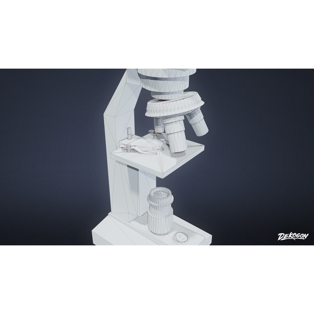 Microscope 3D Model – Low Poly Game Asset, PBR Textures, FBX - View 9